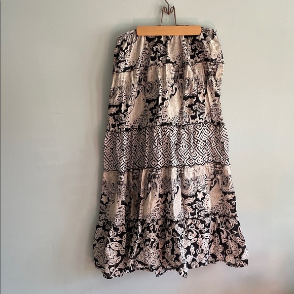 Style & Co. Dresses & Skirts - Style & Co. Black and Cream Paisley Tiered Maxi Skirt